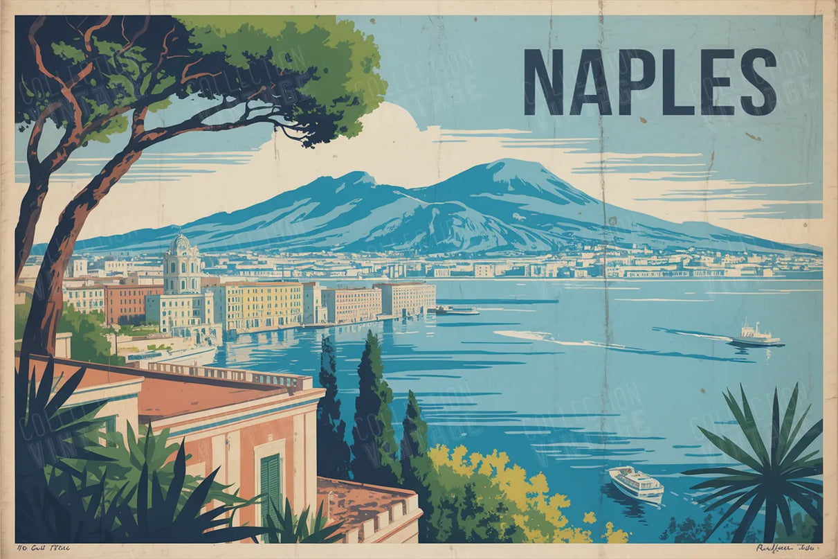 affiche naples voyage en italie déco murale