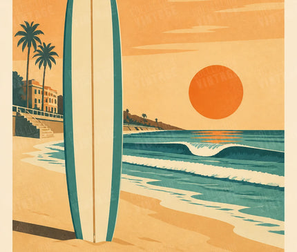 poster longboard surf vintage