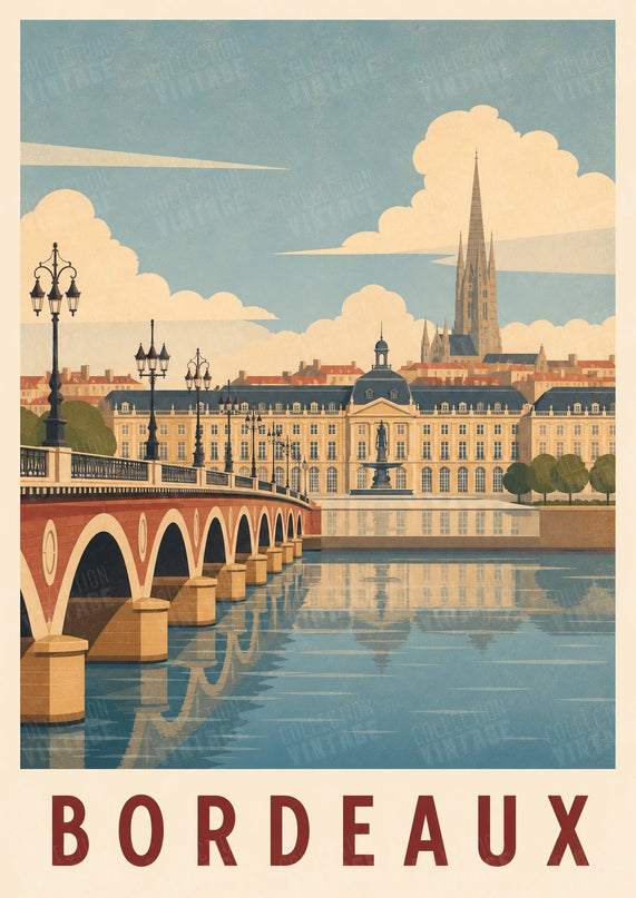 affiche bordeaux skyline vintage
