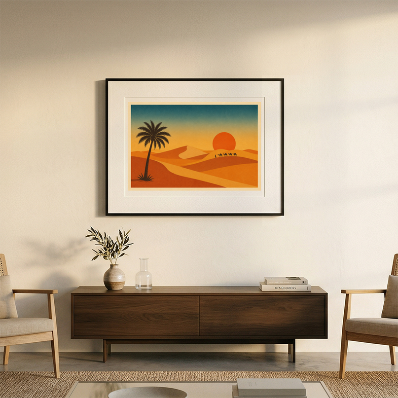 affiche désert du sahara poster ambiance boho