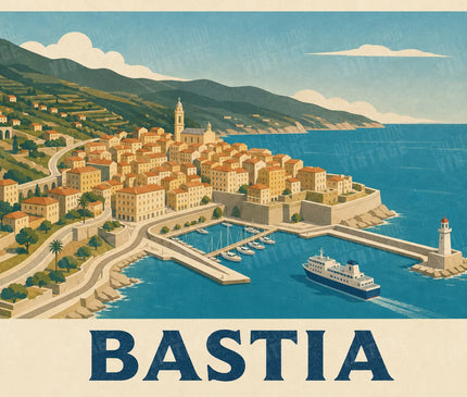 affiche bastia carte illustrée