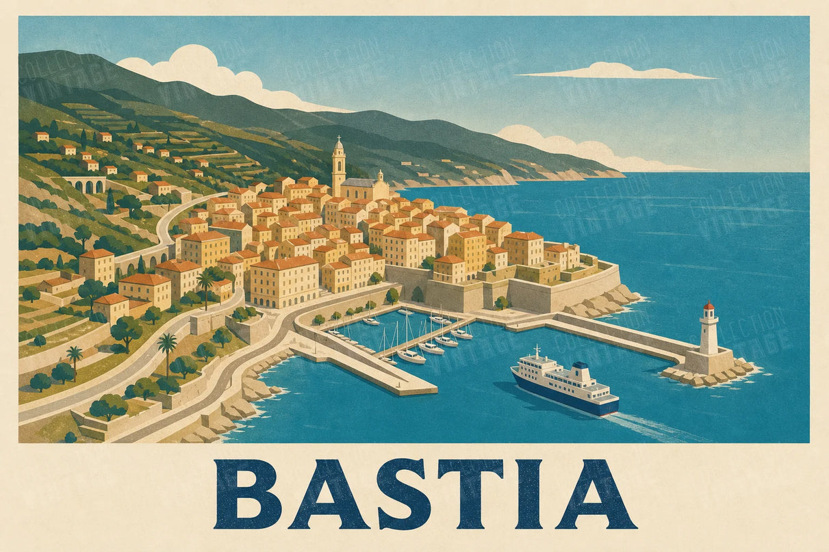 affiche bastia carte illustrée