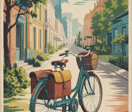 affiche vélo rétro graphique coloré