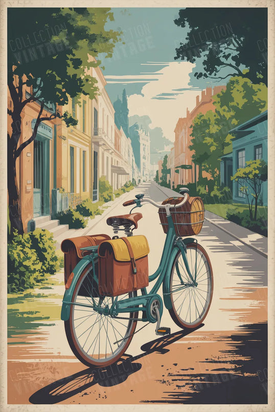affiche vélo rétro graphique coloré