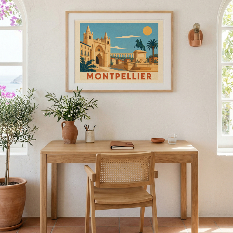 affiche montpellier affiche touristique ancienne