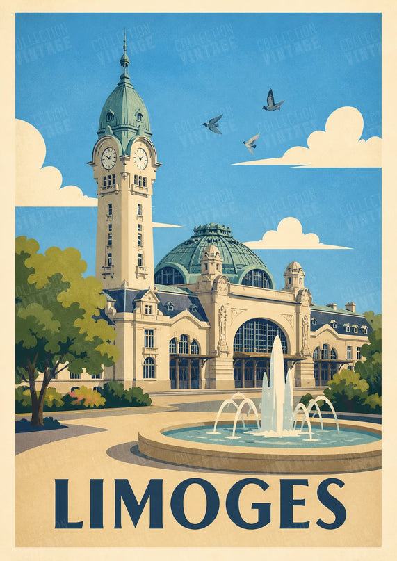 affiche vintage limoges affiche touristique