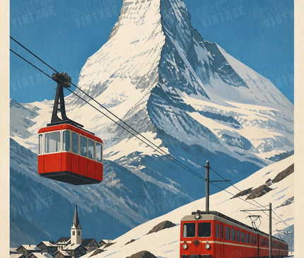 Affiche Vintage Ski Zermatt