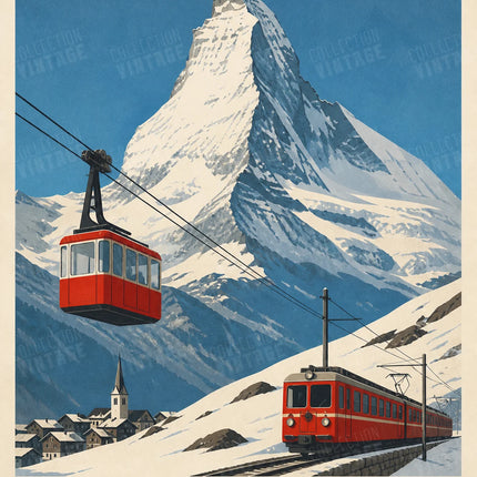 Affiche Vintage Ski Zermatt