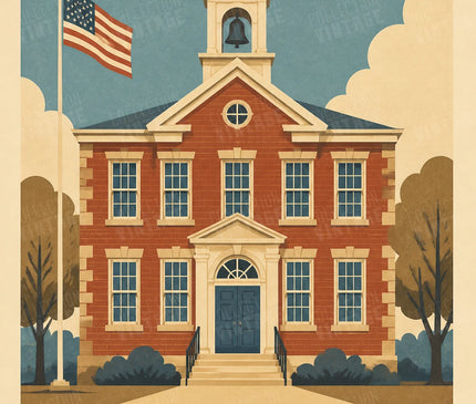 affiche etats unis ecole ancienne reproduction
