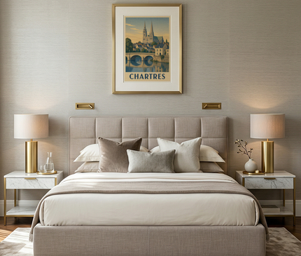 affiche chartres vue depuis les ponts