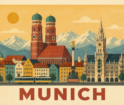 affiche munich style vintage contemporain