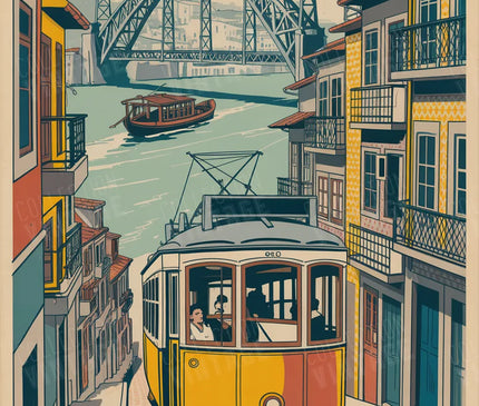 affiches porto tramway vintage 1