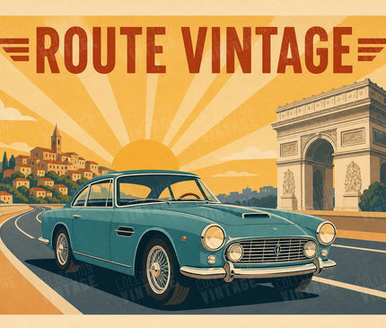affiche voiture vintage style années 60