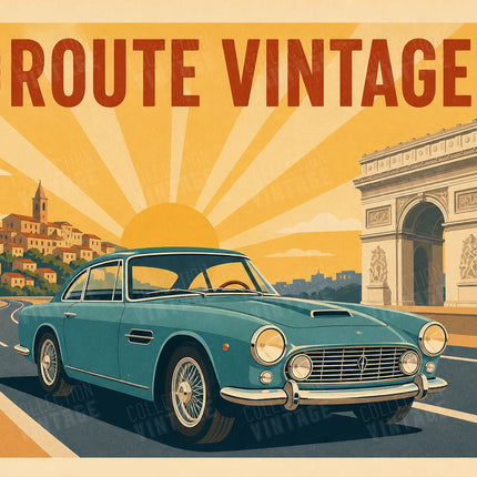 affiche voiture vintage style années 60