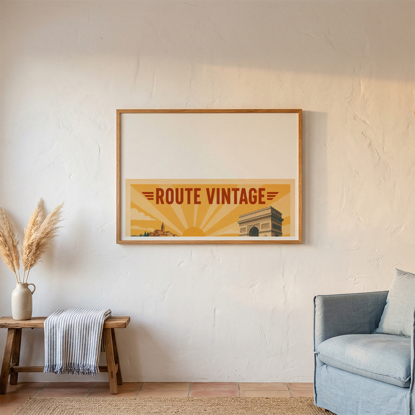affiche voiture vintage style années 60