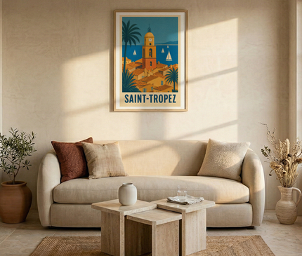 affiche saint tropez papier satiné