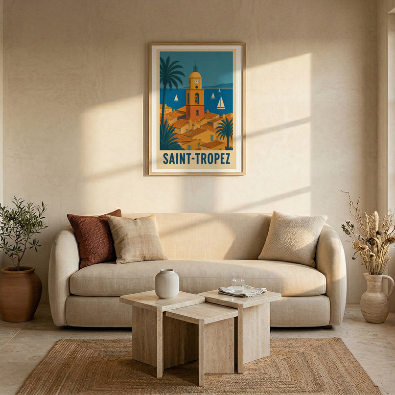 affiche saint tropez papier satiné