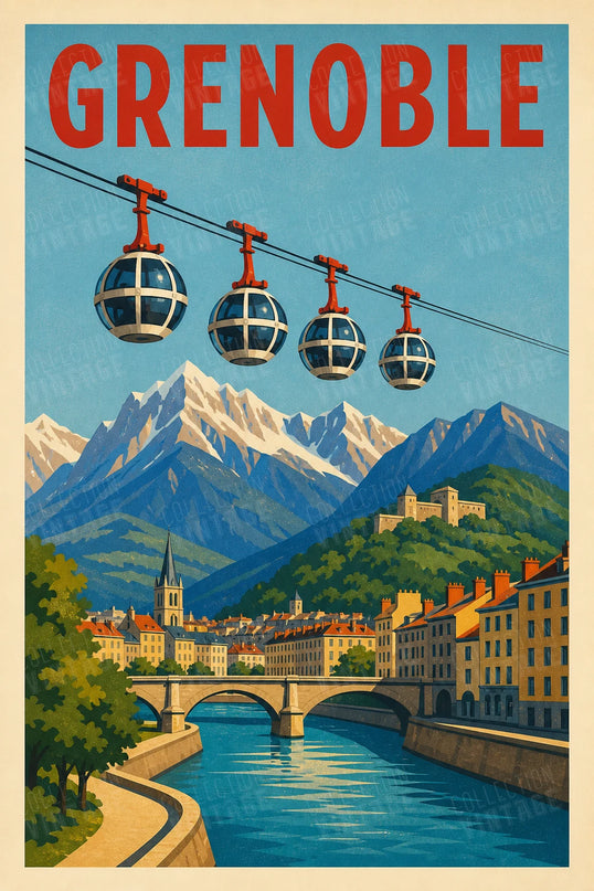 affiche grenoble typographique rétro