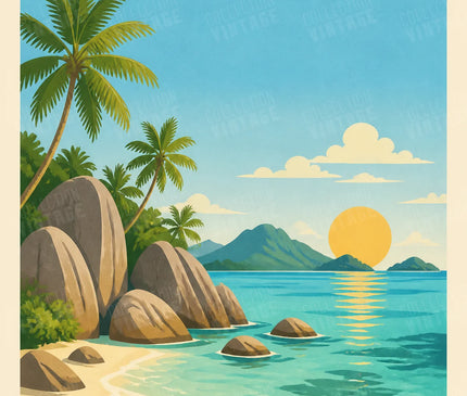 affiche seychelles pour deco minimaliste