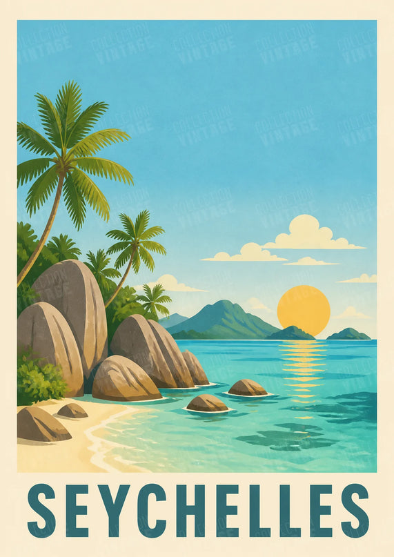 affiche seychelles pour deco minimaliste