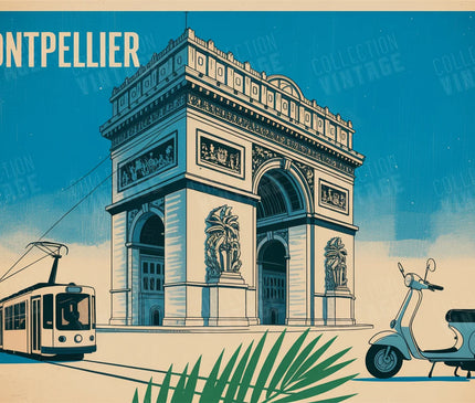 affiche montpellier affiche minimaliste line art