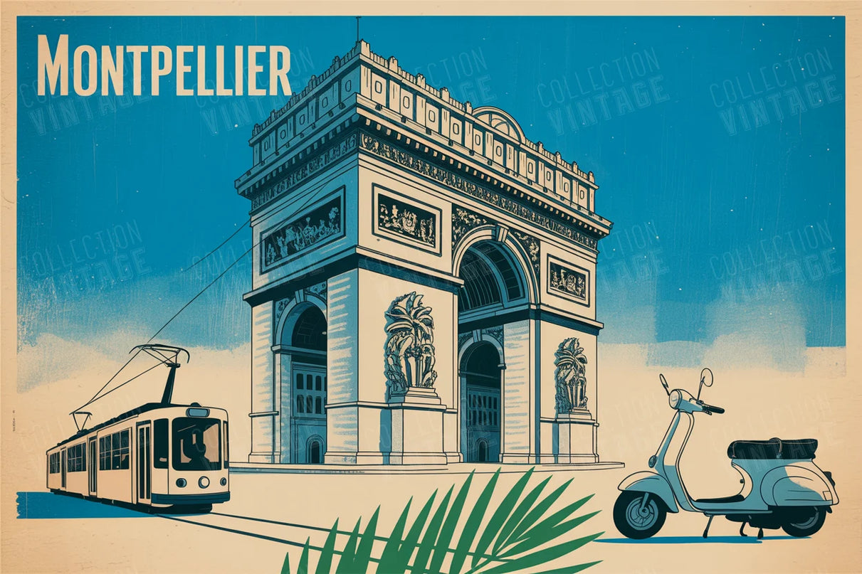 affiche montpellier affiche minimaliste line art