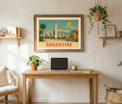 affiche tourisme argentine vintage