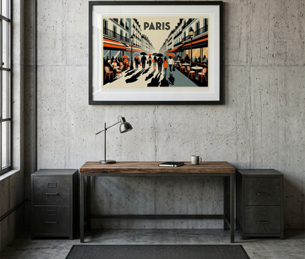 Affiche rue piétonne Paris