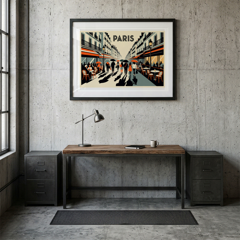 Affiche rue piétonne Paris