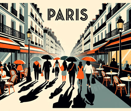 Affiche rue piétonne Paris