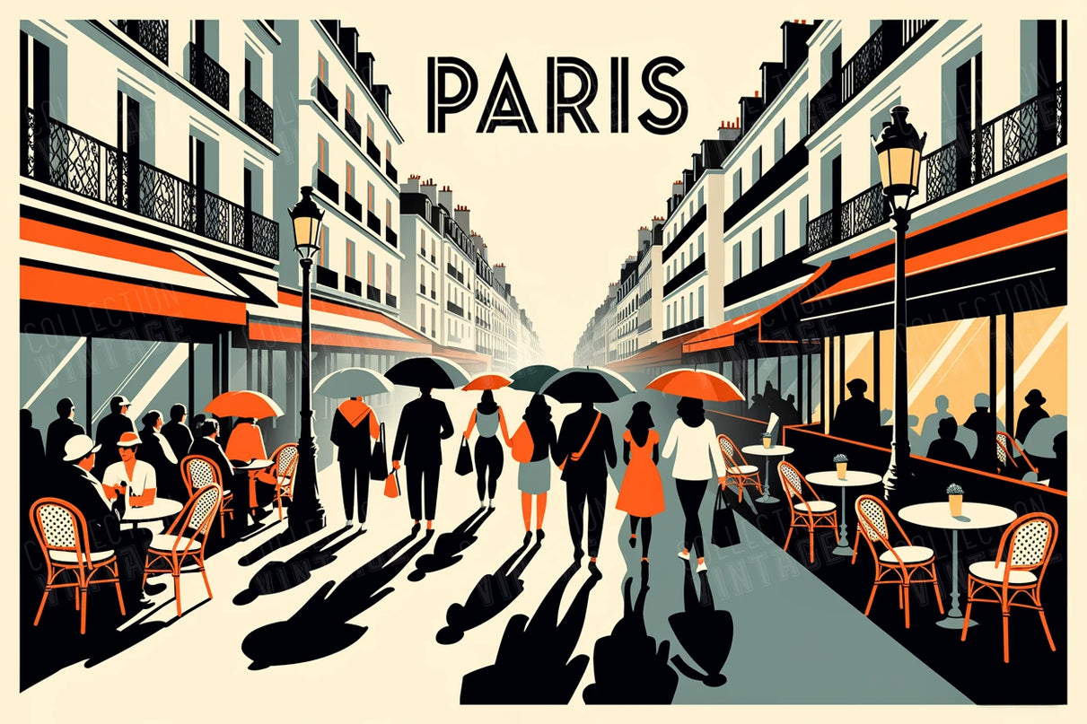 Affiche rue piétonne Paris