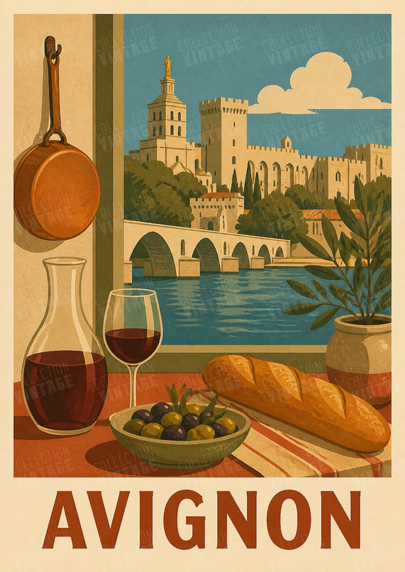 affiche avignon affiche murale cuisine vintage