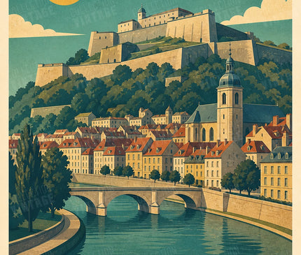 affiche besançon style art déco