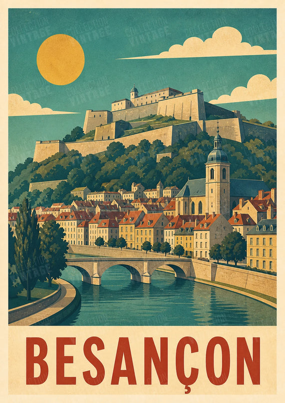 affiche besançon style art déco