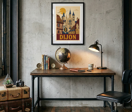 affiche dijon poster graphique couleur