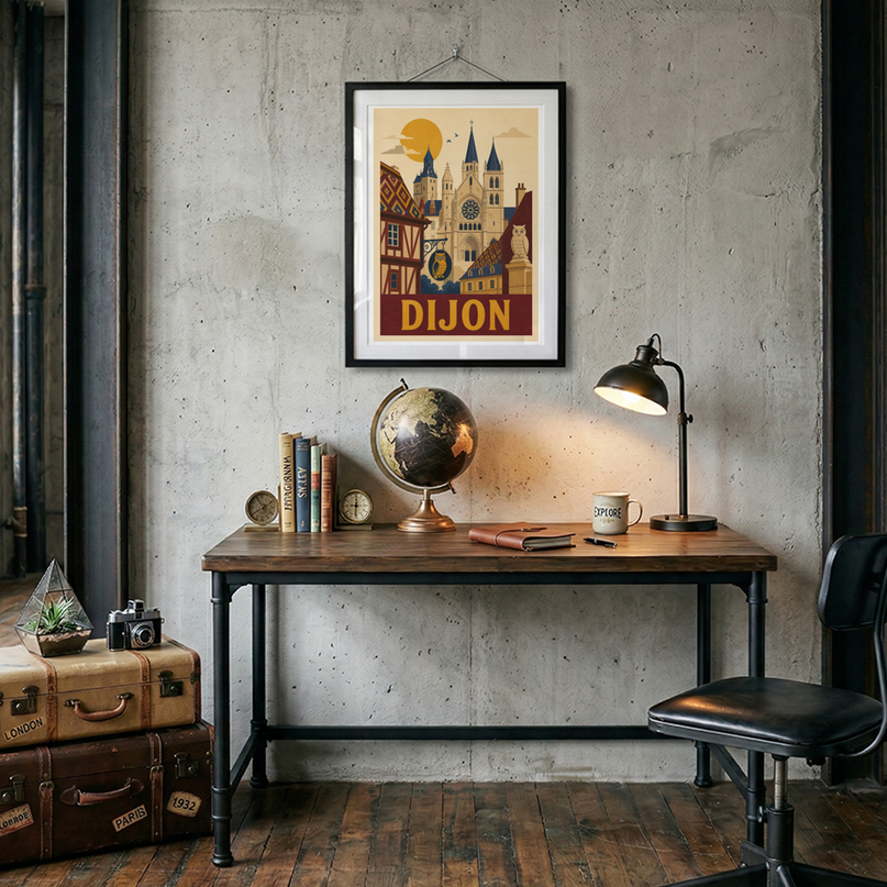 affiche dijon poster graphique couleur