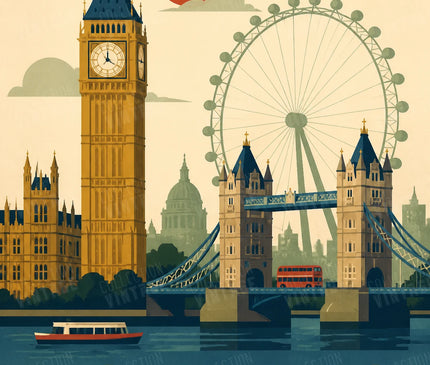 affiche londres style art déco