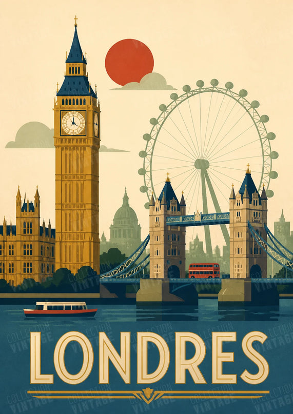 affiche londres style art déco