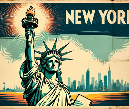 Affiche statue de la liberté vintge