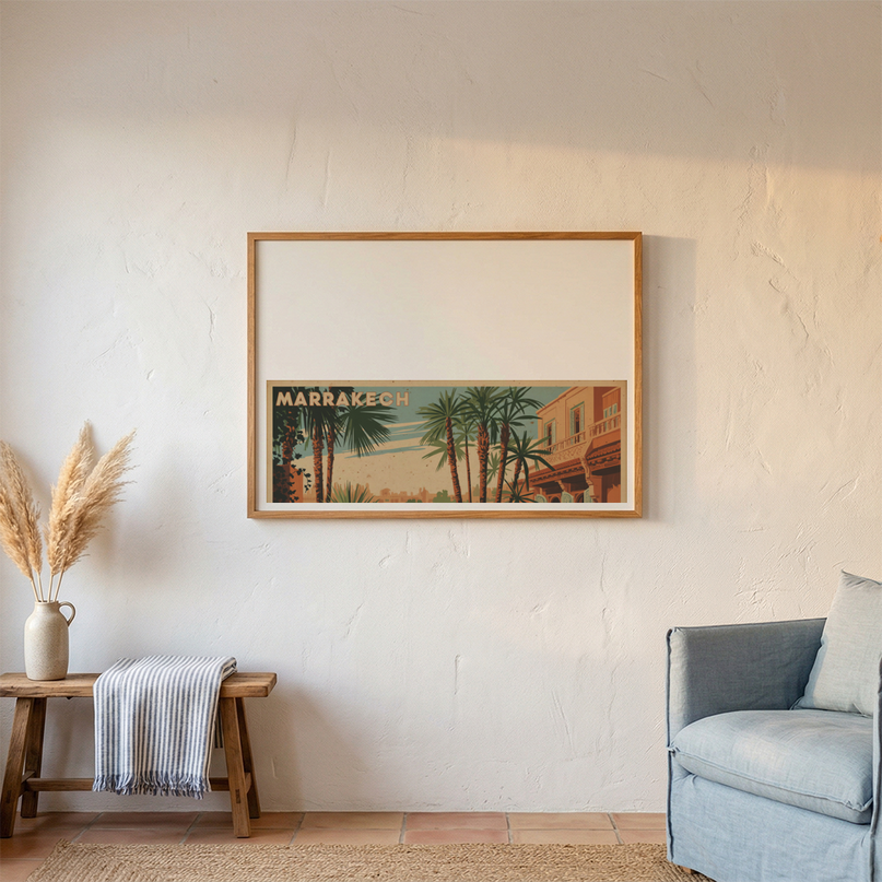 affiche marrakech palette terracotta