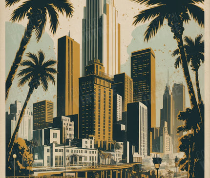 affiches los angeles noir et or