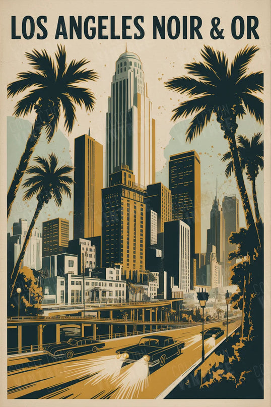 affiches los angeles noir et or