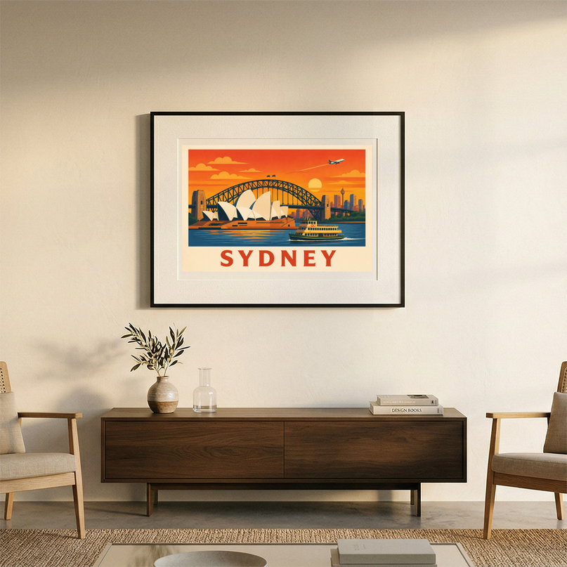 affiche ville de sydney minimaliste