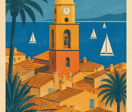 affiche saint tropez papier satiné