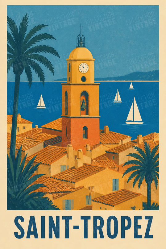 affiche saint tropez papier satiné