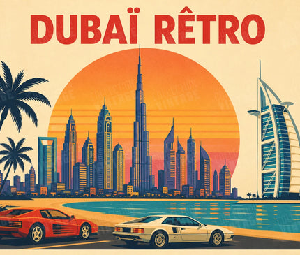 affiche dubaï rétro années 80