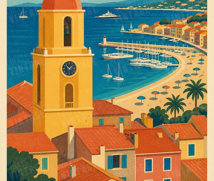 affiche saint tropez art graphique