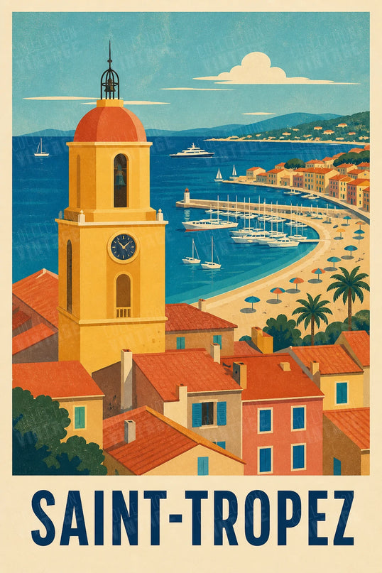 affiche saint tropez art graphique