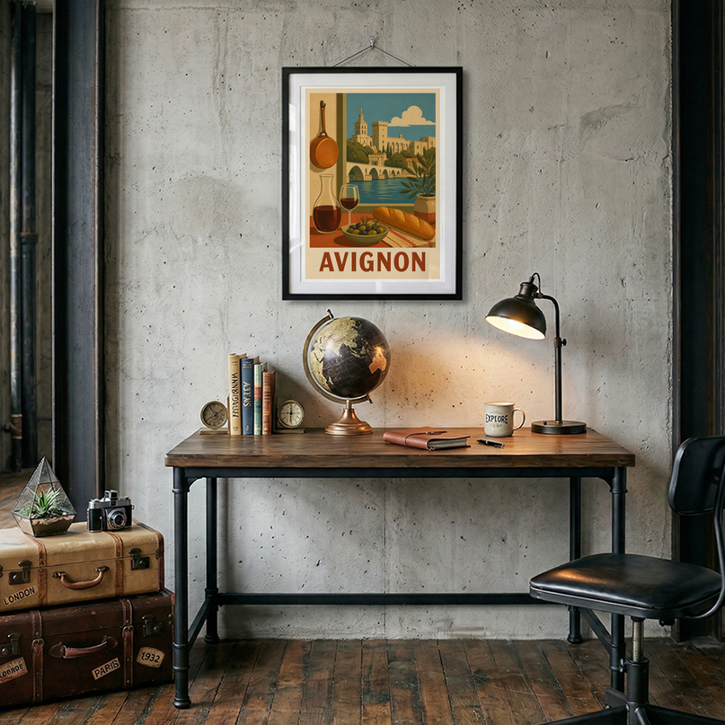 affiche avignon affiche murale cuisine vintage