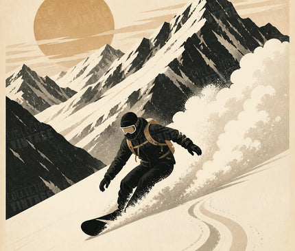 affiche freeride snowboard vintage